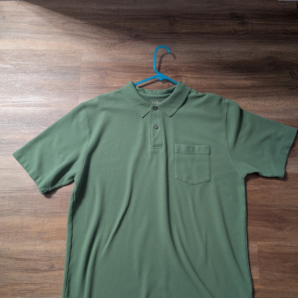 L.L. Bean Green Polo Shirt with Relaxed Fit
